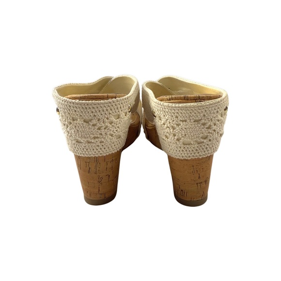 MADDEN GIRL Nautic Natural Platform Wedges - Womens Size 8 Crochet Strap Sandals - Picture 2 of 5